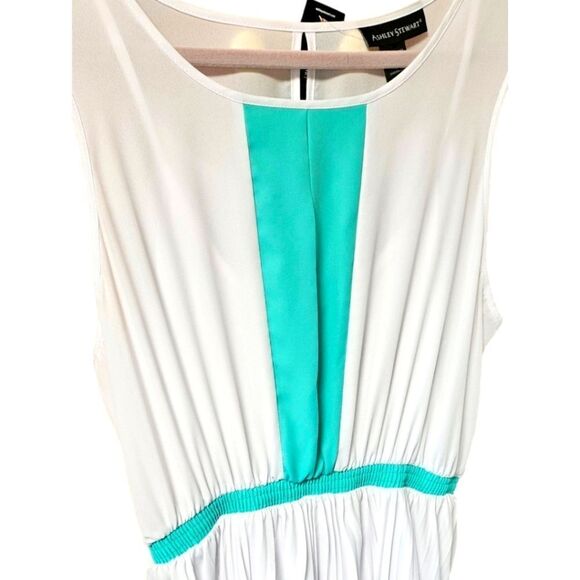 ASHLEY STEWART Plus Size Two Toned MINT Green & White Maxi Dress 18/20 - Picture 9 of 16